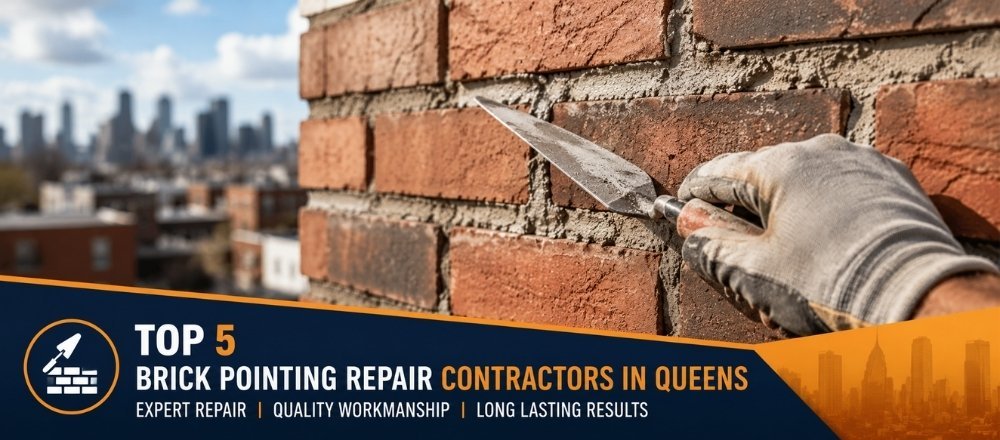 Brick pointing repair in Queens